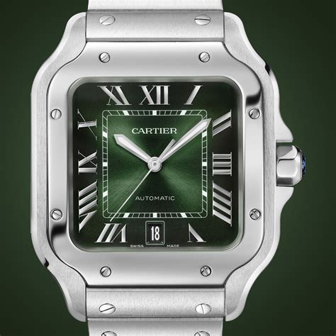 green cartier watch|cartier santos green large.